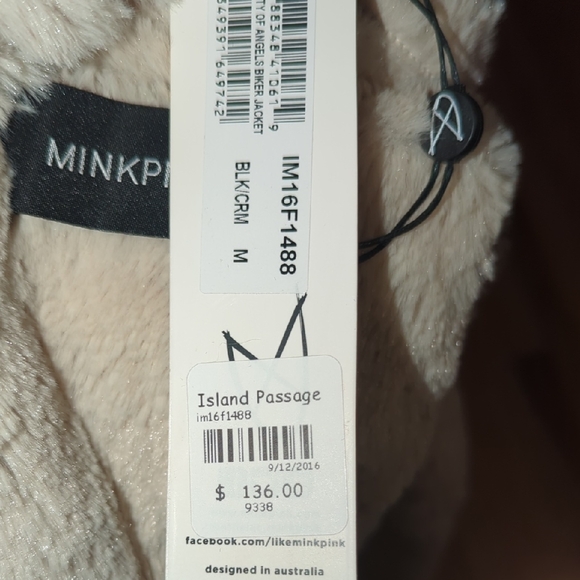 MINKPINK Black and Cream Teddy Jacket - Picture 7 of 8